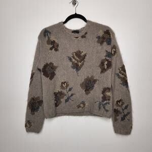 Vintage Limited Handknit Wool Mohair Blend Floral Fairy Whimsy Witchy Goth